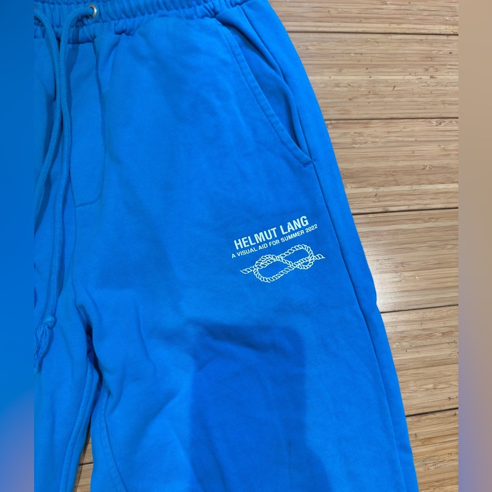 Helmut Lang Knot Logo French Terry Jogger Sweatpants Blue Size M - Picture 4 of 11